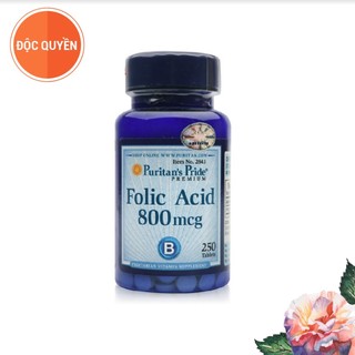 Thực Phẩm Chức Năng Ngăn Ngừa Thiếu Máu Puritan's Pride Folic Acid 800mcg