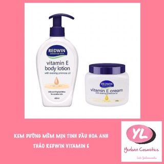 [Bill Authentic] Kem dưỡng mềm mịn REDWIN Vitamin E Cream với tinh dầu hoa anh thảo