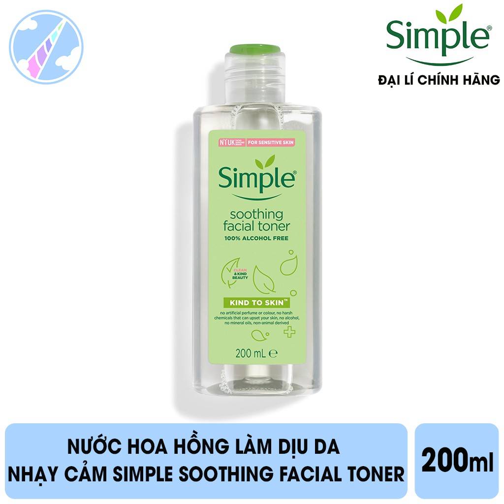 Nước Hoa Hồng Làm Dịu Da Nhạy Cảm Simple Soothing Facial Toner 200ml