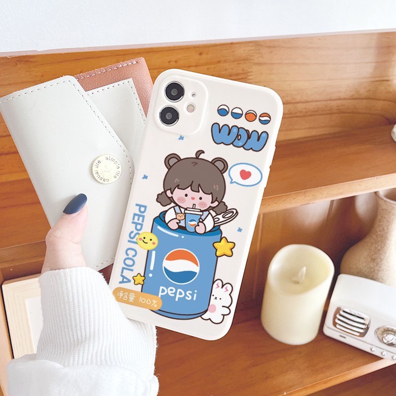 Ốp Lưng Iphone Viền Vuông Hình Cô Gái Girl 7plus/8/8plus/x/xs/xs max/11/11pro/11 promax/12 /12pro/12 pro max