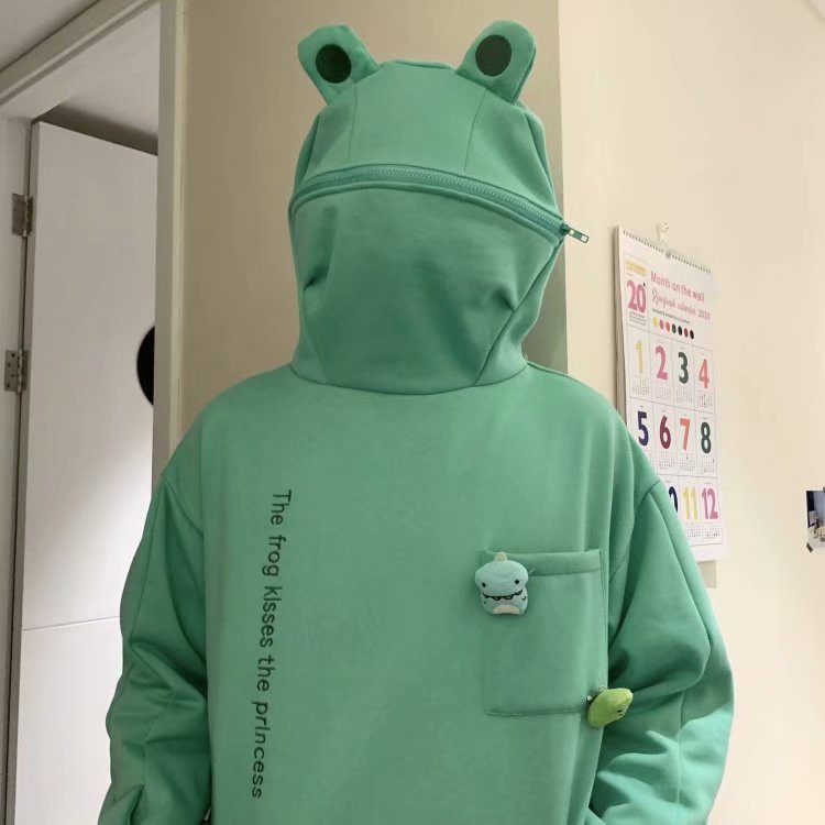 [ Mã 12FASHIONSALE1 giảm 10K đơn 50K ] Áo Hoodie Nam Tay Dài Có In Hình Con Ếch Thời Trang Cá Tính | BigBuy360 - bigbuy360.vn