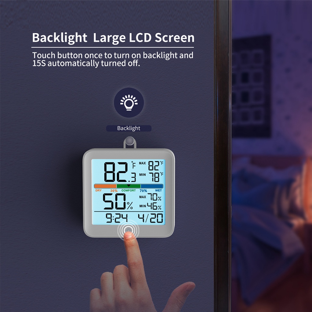 Đồng hồ cảm biến XIAOMI YOUPIN đo nhiệt độ và độ ẩm màn hình LCD có độ chính xác cao tiện lợi
