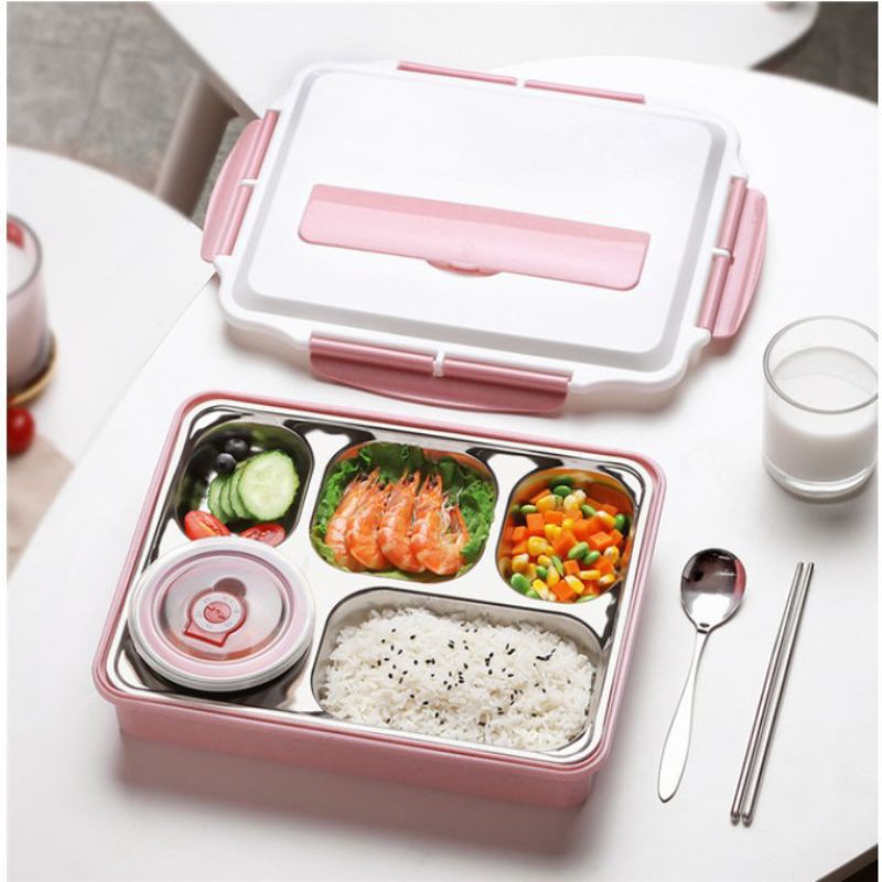 HỘP CƠM INOX 5 NGĂN CÓ NẮP ĐẬY LUNCH BOX