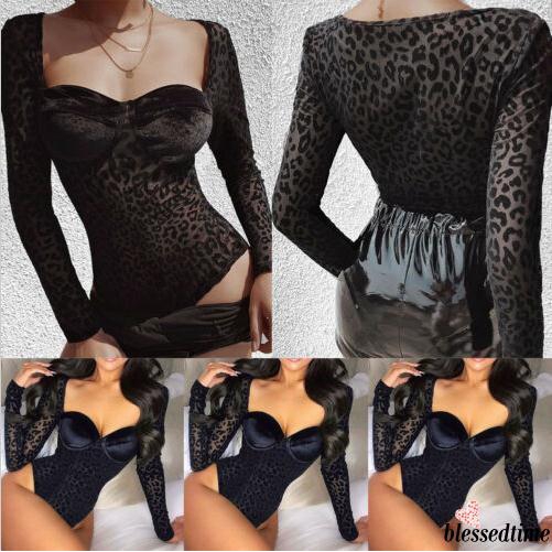 Jumpsuit tay dài hoạ tiết da báo quyến rũ cho nữ | BigBuy360 - bigbuy360.vn
