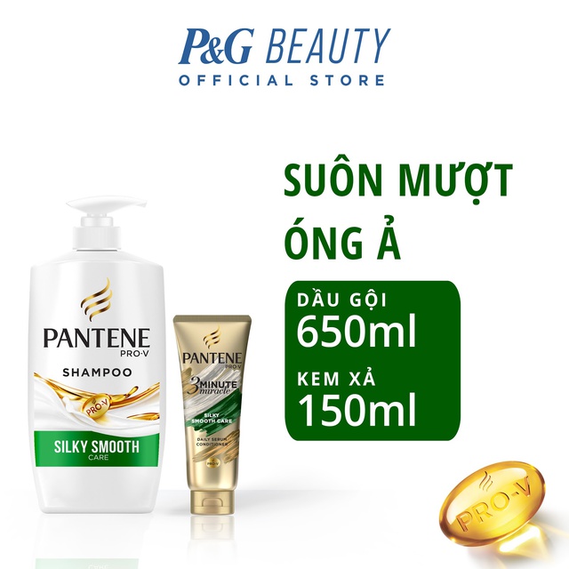 Bộ Dầu gội Pantene 650ML & Kem xả 3 phút diệu kỳ 150ML