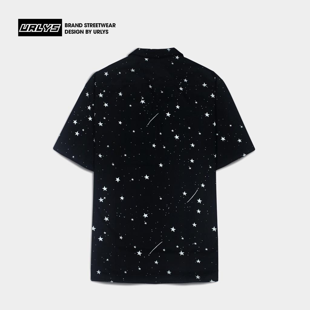 Áo sơ mi tay ngắn nam nữ URLYS form rộng sơ mi họa tiết tay lỡ cổ vest unisex ulzzang Sparking Sky