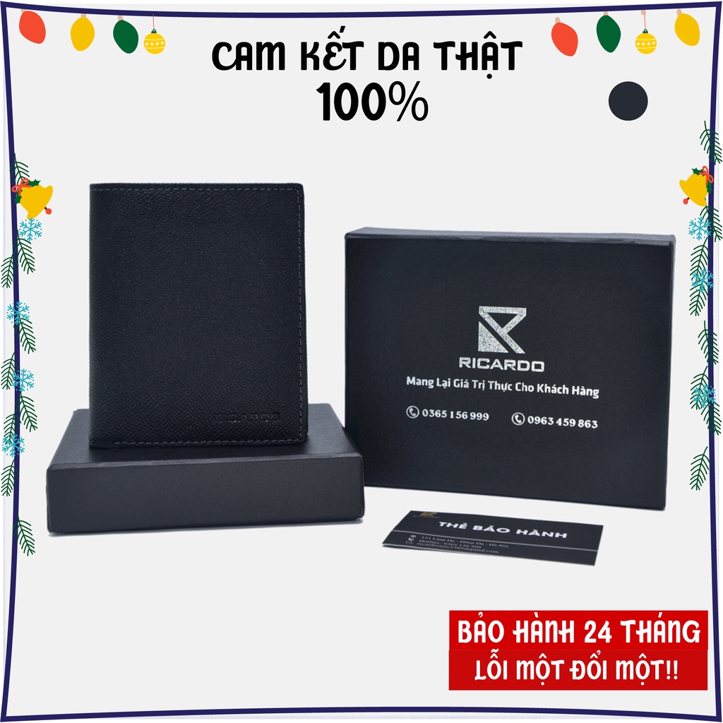 Ví Nam Da Bò Thật Saffiano Cao Cấp, Bóp Nam Da Bò Cầm Tay Mini Đựng Card Nhỏ Gọn - V103