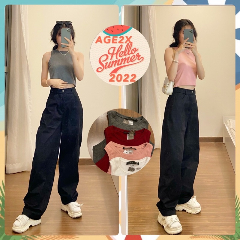 Áo croptop sát nách nữ thun gân cổ tròn freesize Pumi 10867