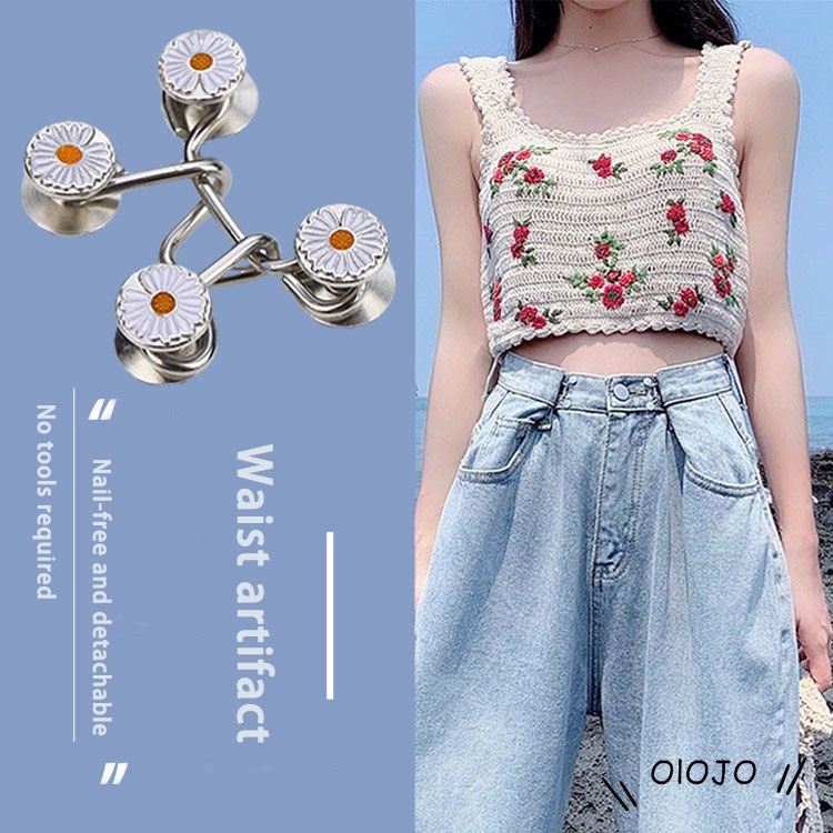 Nút gài điều chỉnh lưng quần cho nữ thiết kế hình hoa cúc dễ thương