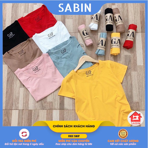 [BÁN SỈ] Áo thun GAP tay ngắn cổ tim hot 2020 FREE SIZE 40 - 65KG - Áo phông nữ giấy SABI SHOP | BigBuy360 - bigbuy360.vn