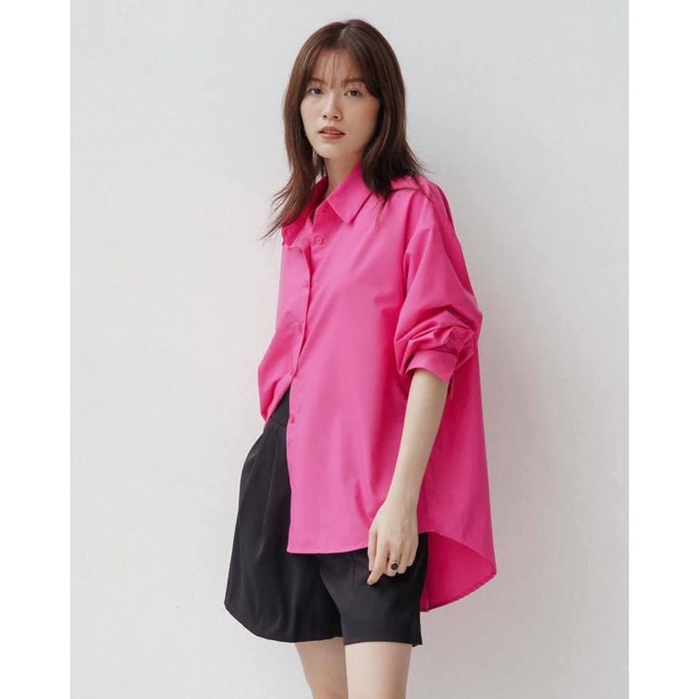 Áo Sơ Mi màu siêu hot trend dáng rộng basic cho nữ