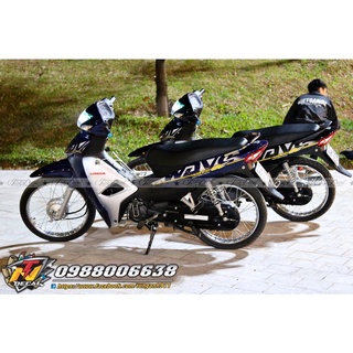 Tem Xe Wave Alpha- Tem 2010 ghép crom dán xe wave Đen