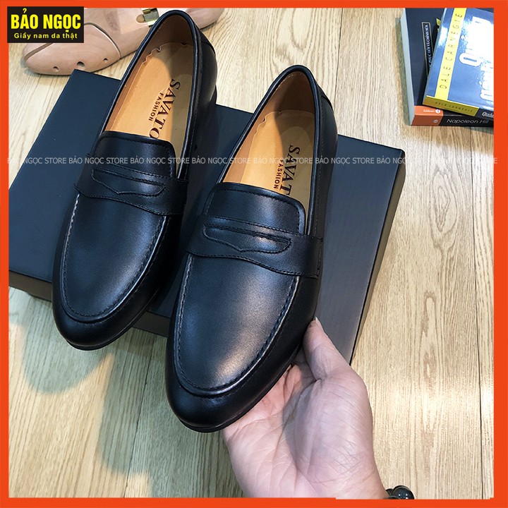 GIÀY DA NAM CÔNG SỞ CHẤT LIỆU DA BÒ MỀM - ĐẾ CAO SU BỀN BỈ - MÃ K889 - MÀU ĐEN - HÀNG VIỆT NAM