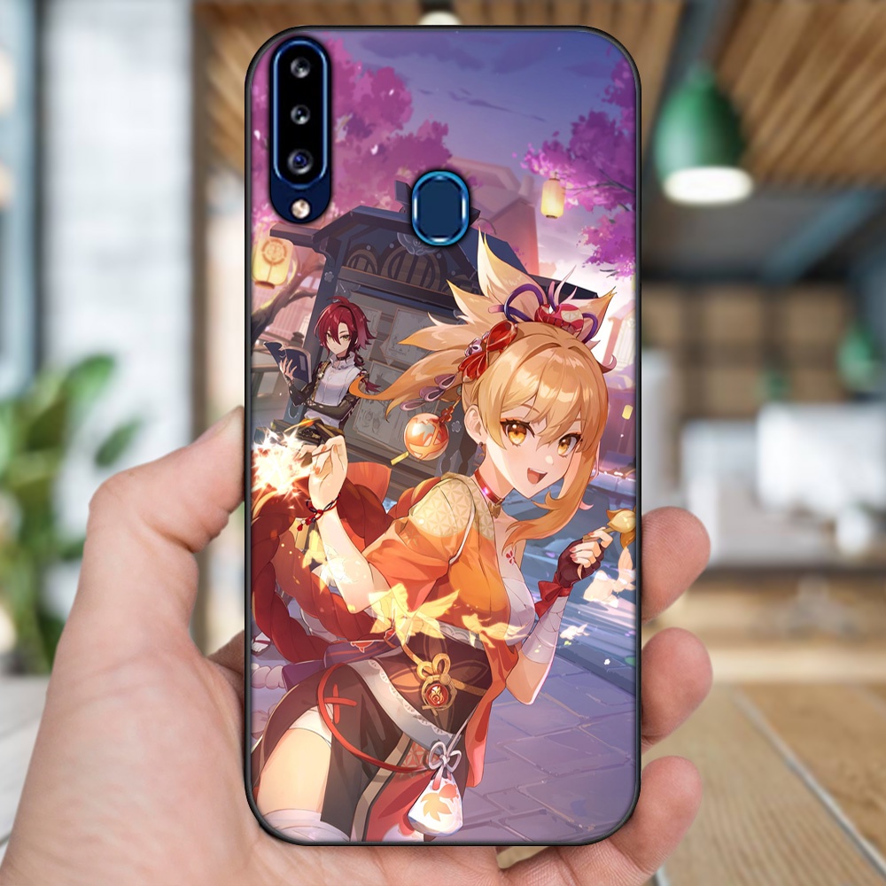 Ốp lưng Samsung A20S viền đen in hình Yoimiya Genshin Impact