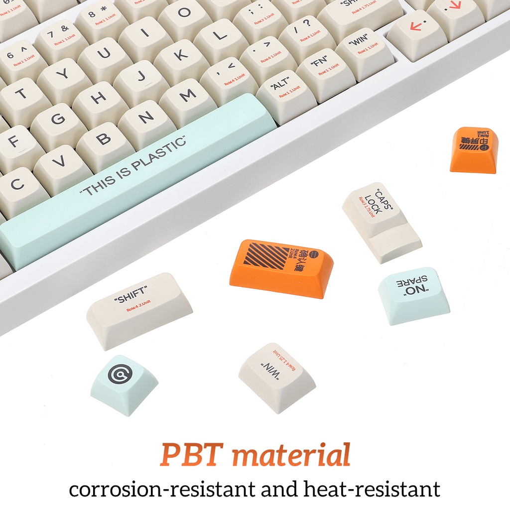 Bộ Keycap This IS PLASTIC 128 / 144 nút  Chất liệu PBT, XDA Profile công nghệ in Dye sub cân được nhiều layout