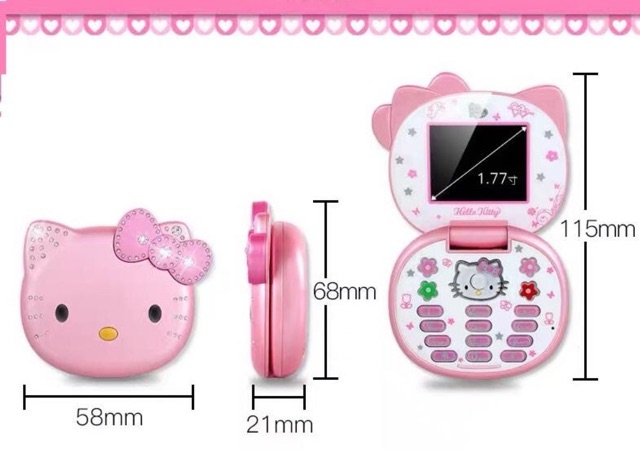 Điện thoại hello kitty 2 sim 2 sóng nghe nhạc chụp ảnh rất đáng yêu giành cho bé [tặng ngay sim #Vietnammobile 30GB]