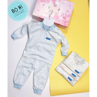 [Leelee kids] Bộ nỉ kẻ cổ 3p