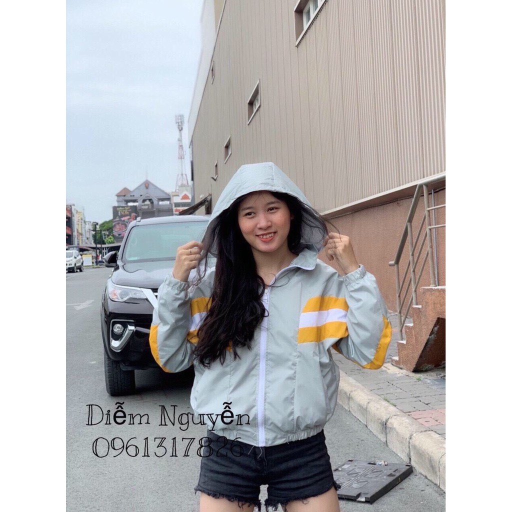 Áo khoác nữ Áo khoác nữ gió dù 2 lớp chống nắng phối viền ngộ nghĩnh-dễ thương | BigBuy360 - bigbuy360.vn