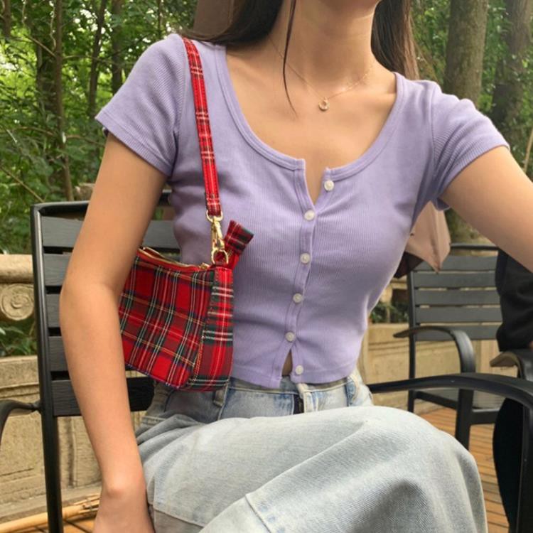 [Sẵn L1- Túi kẹp nách caro vintage hàng 2 dây loại 1 V022 | BigBuy360 - bigbuy360.vn