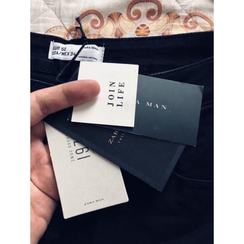 [Ảnh Thật Tự Chụp] Quần Jeans Zara đen cốt không bay màu co giãn skinny fit Xịn
