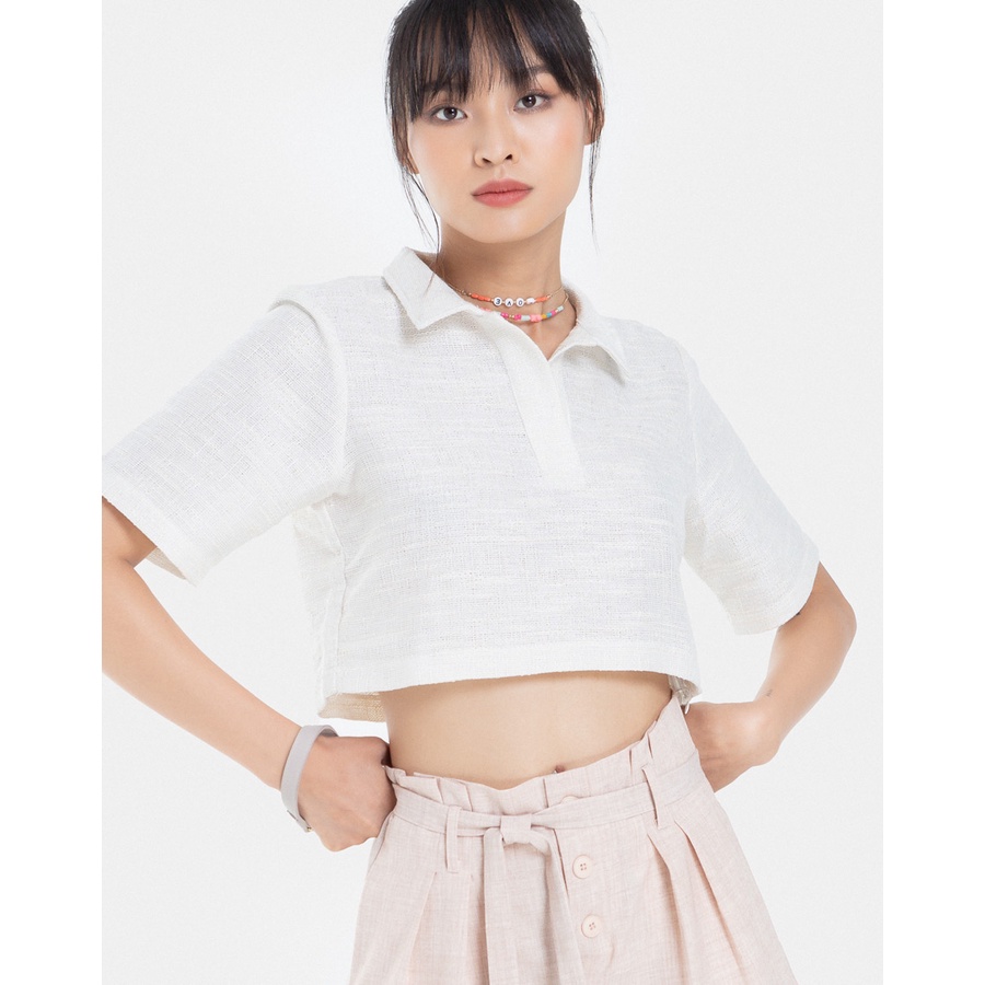 JUNO - Áo Croptop Tweed - JNAKI001