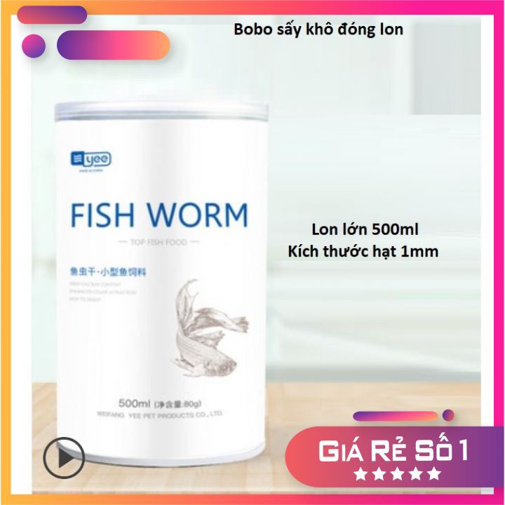 Bobo sấy khô - Thức ăn bổ dưỡng cho cá cảnh (lon 500ml)