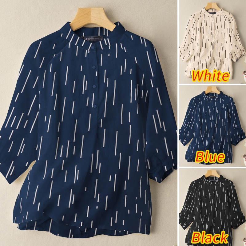 Áo sơ mi Zanzea cổ đứng tay lỡ thời trang dành cho nữ