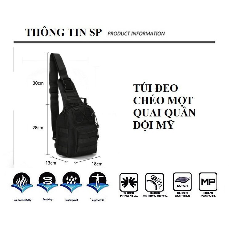 Túi đeo chéo 1 QUAI thể thao du lịch chống nước quân đội Mỹ [HCM]