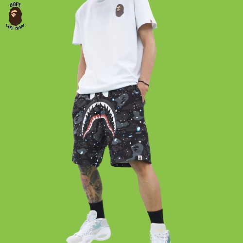Short Bape Shark Galaxy SS22, Quần Đùi Bape Cá Ngáo, Quần Ngố Bape Cá mập chất liệu Cotton BapeVN