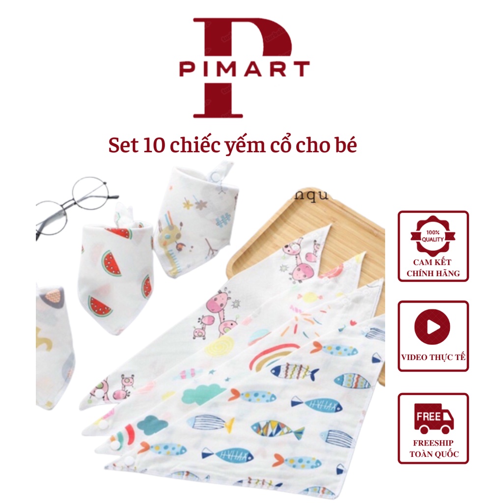 Set 10 yếm xô quàng cổ Hàng Carter’s Việt Nam ( 1 túi 10 chiếc) chất đẹp