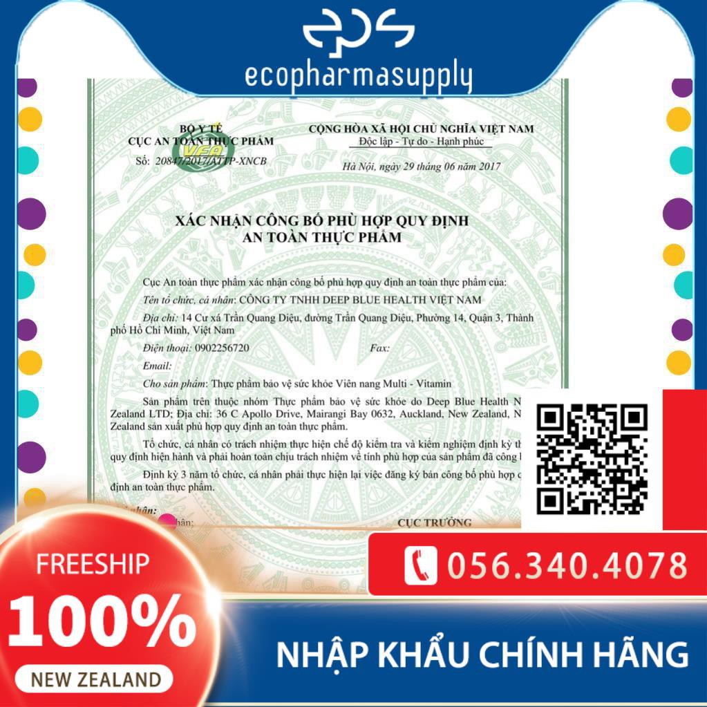 Viên Vitamin tổng hợp MultiVitamin Deep Blue Health (60v) | Thế Giới Skin Care