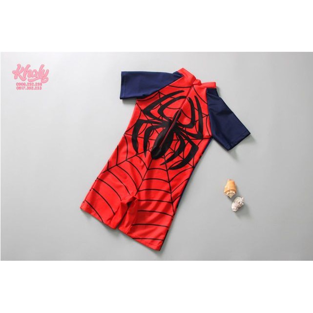 Đồ bơi , đồ lặn liền thân trẻ em hình người nhện Spiderman logo tròn màu đỏ xanh cho bé trai còn size S,M - 69NDBSPMTRO