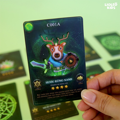 Bộ thẻ bài Lioleo Kids hệ cây- Chirin master màu xanh lá