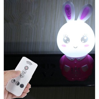 Đèn ngủ con thỏ có remote chỉnh độ sáng và chỉnh giờ tự tắt