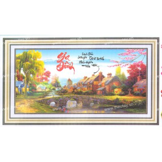Tranh Đính Đá ABC 3D Gia Đình Hạnh Phúc Bình Yên, Tài Vô Lộc Tiến Phúc Duyên Tràn Đầy DF290 (KHÁCH TỰ ĐÍNH) KT:110X60CM