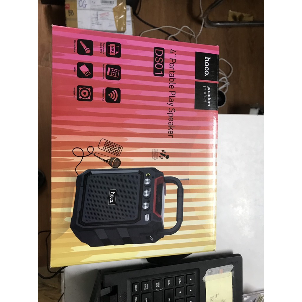 [Mã 1511ELSALE hoàn 7% đơn 300K] Loa bluetooth kèm míc karaoke Hoco DS01