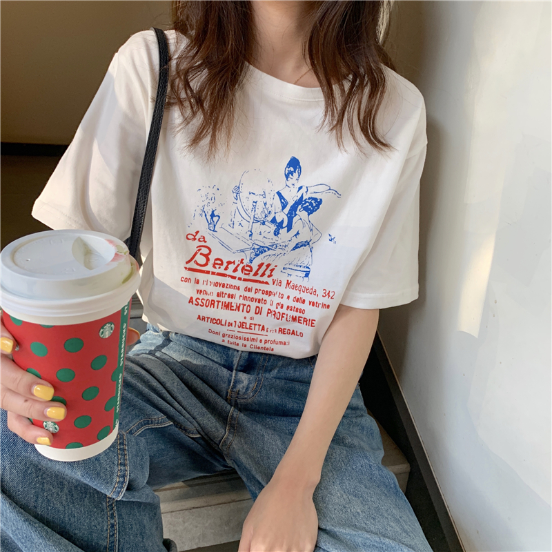 Áo thun tay ngắn dáng rộng phong cách sành điệu cho nữ