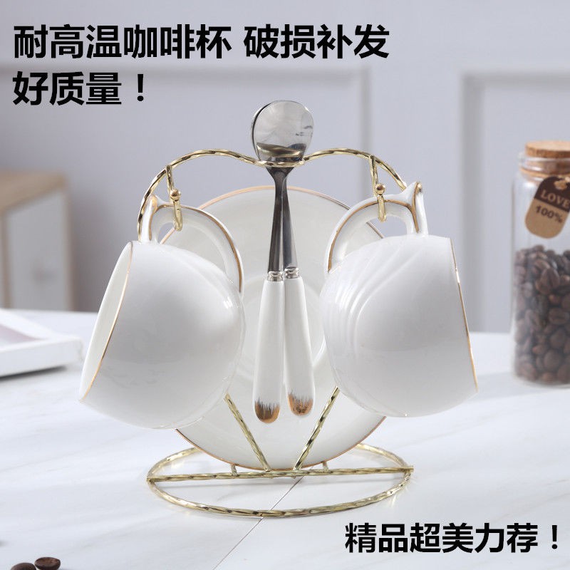 > Bộ đồ nữ bằng gốm sứ Châu Âu chất lượng tốt, bộ ấm trà cao cấp, cốc đựng nước gia đình, cốc, cốc đựng cà phê có thìa