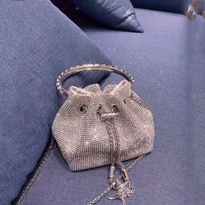 Túi xách nữ quai cầm tay gắn đá sáng lấp lánh sz15cm xinh dã manfullbox