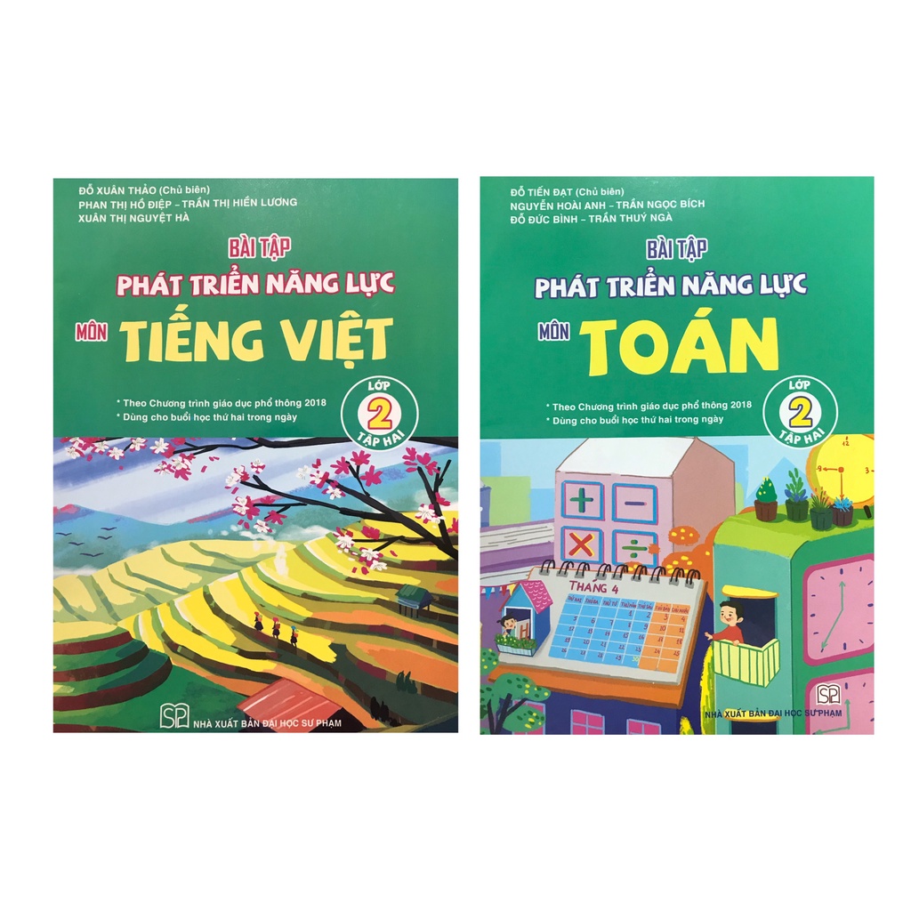 Sách - Combo Bài tập phát triển năng lực môn Toán và Tiếng Việt lớp 2 tập 2 ( đỗ xuân thảo+ đỗ tiến đạt, xanh lá)