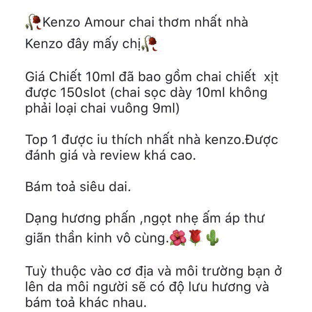 Nước hoa Nữ Kenzo Amour . Chuẩn au Có BH 2020 new new ' new new new . 2020 : Ad821 : . . Siêu phẩm : * Xả ↯