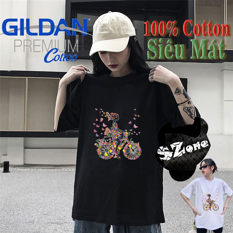 Áo Phông Nữ Cotton 100% In Hình 3D Cao Cấp Phong Cách - Áo Thun Gildan Nam Nữ Unisex Ngắn Tay Chất Mát Mùa Hè Szone PF36