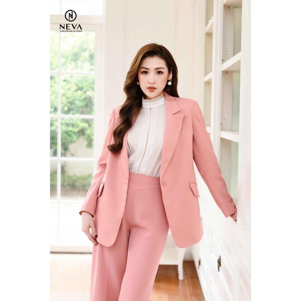 ÁO KHOÁC SUÔNG CỔ 2 VE MÀU HỒNG NEVA W620153