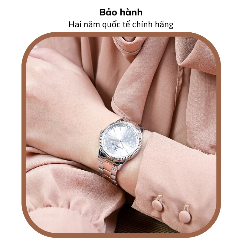 Đồng hồ nữ Daniel Klein Watch DK.1.12540 mặt nhỏ đính đá, kính cứng chống xước, chống nước, dây thép đeo tay cao cấp