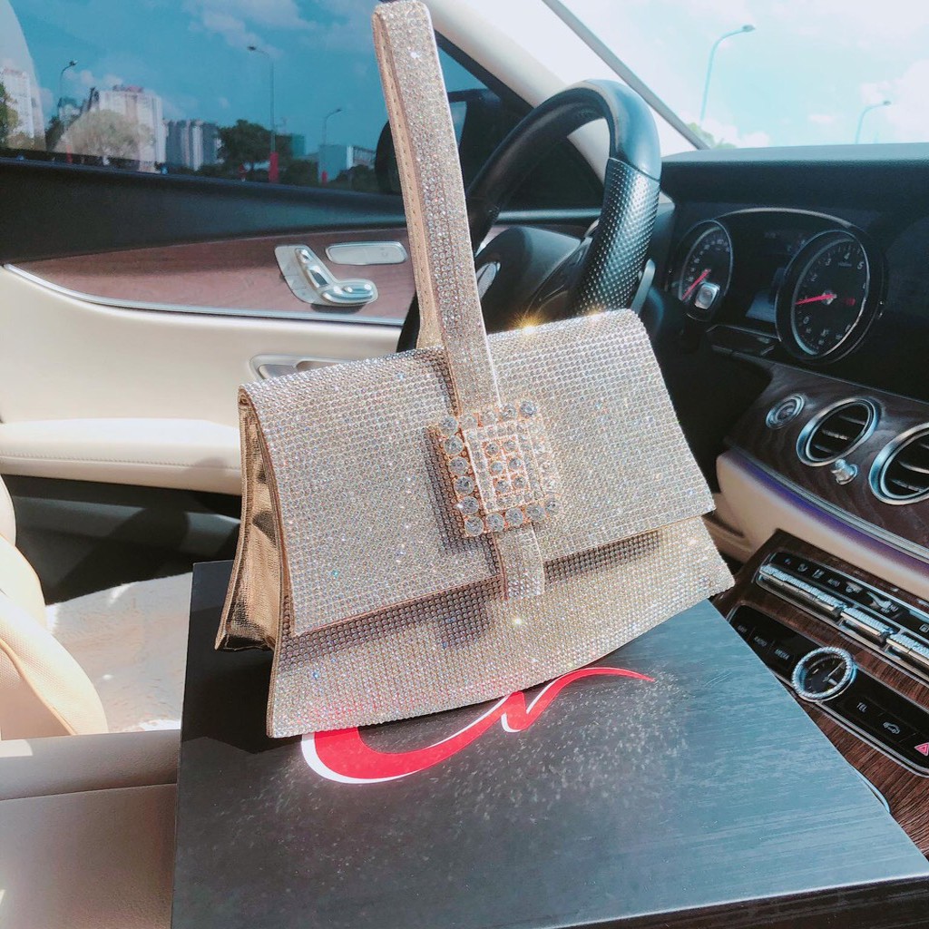 Túi Xách Nữ 💥 SANG CHẢNH 💥 Túi Đính Đá Dự Tiệc Sang Trọng Cao Cấp - Chất Liệu Nhập Khẩu 100% - Màu Gold Siêu Yêu Thương