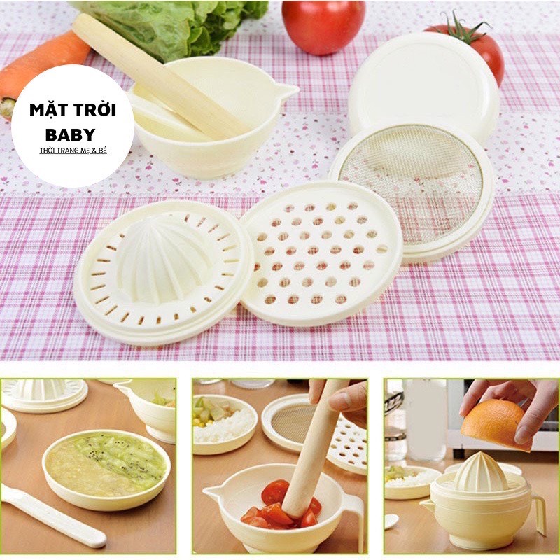 Bộ Dụng Cụ Chế Biến Ăn Dặm Cho Bé 7 Chi Tiết
