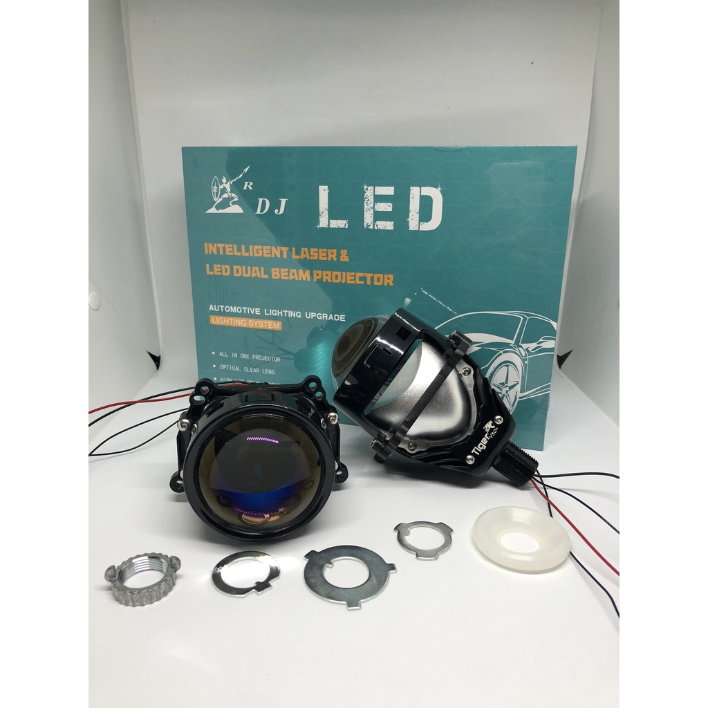 Biled TIGER V30 plus lens Xanh Tím 3 inch  đui xoáy H4 H7 H11
