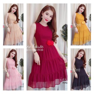 Đầm Nữ Ôm Eo Họa Tiết Hoa Nơ Thời Trang gemfa