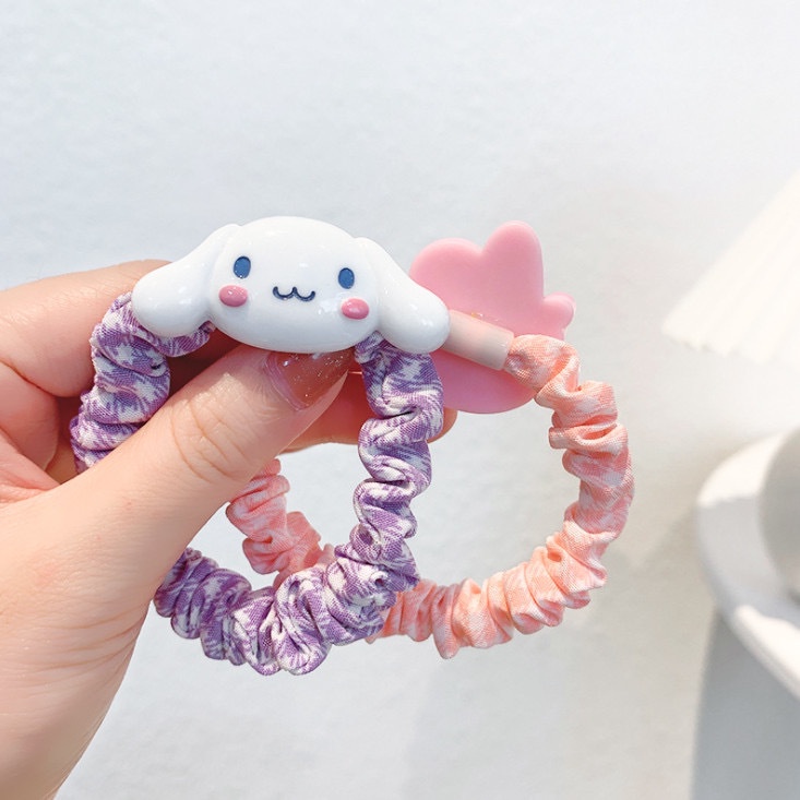 Cột tóc scrunchies caro sanrio (cinamorol, melody, kuromi...) Mua Tất (muatatshop)