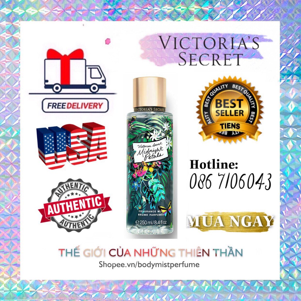 𝗕𝗢𝗗𝗬𝗠𝗜𝗦𝗧⚜️Mẫu thử xịt thơm Body Mist Victoria's   Wonder Garden 250ml